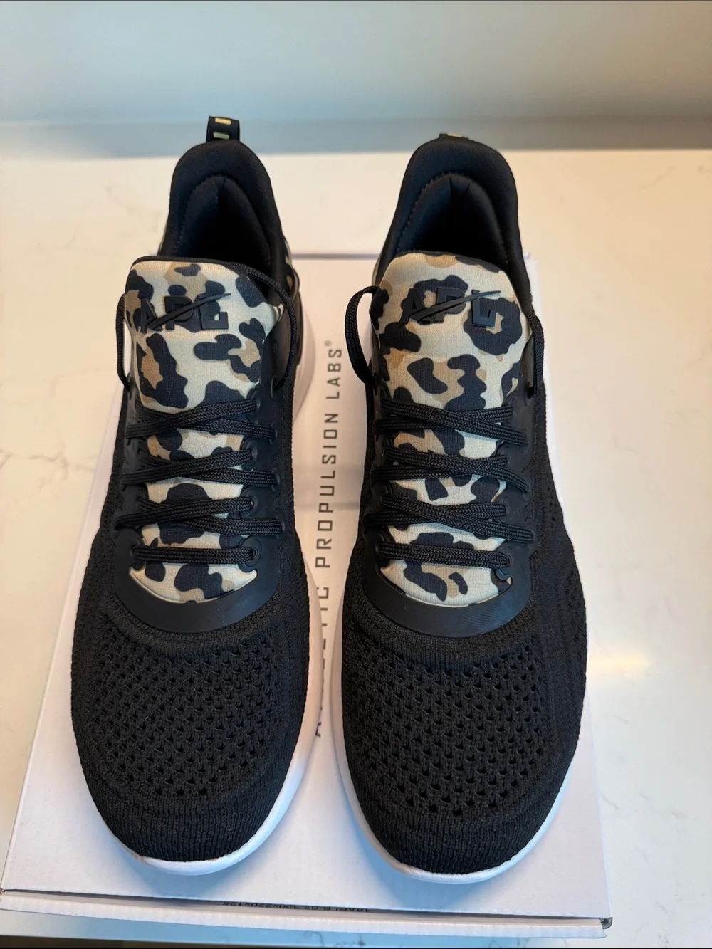 APL Women’s Black Sneakers with Camouflage Accents Leopard